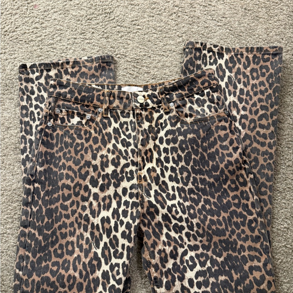Ganni Leopard Betzy Jeans